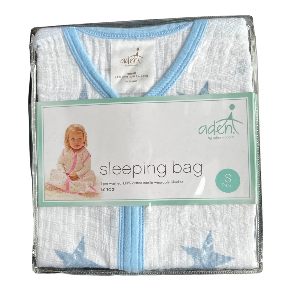 ADEN by Aden & Anais Dapper Stars Sleeping Bag Baby Sz Small 0-6 Months NEW